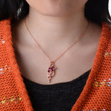 European Woman 18KT Rose Necklace Pendant