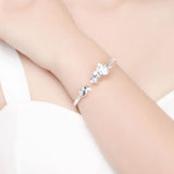 European Woman Sterling Silver Cuff Bangle