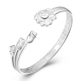 European Woman Sterling Silver Cuff Bangle