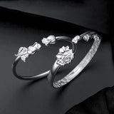 European Woman Sterling Silver Cuff Bangle