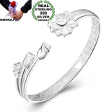 European Woman Sterling Silver Cuff Bangle