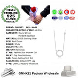OMHXZJ Zircon S925 Sterling Silver Pendant Necklace
