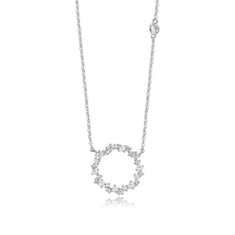 OMHXZJ Zircon S925 Sterling Silver Pendant Necklace