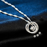 European Woman Party Wedding Zircon Sterling Silver Pendant Charm