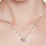European Woman Party Wedding Zircon Sterling Silver Pendant Charm