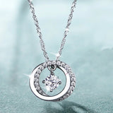 European Woman Party Wedding Zircon Sterling Silver Pendant Charm