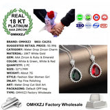 European Wedding Ruby Emerald Zircon 18KT Necklace Pendant