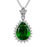 European Wedding Ruby Emerald Zircon 18KT Necklace Pendant