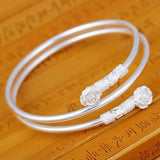 European Sakura 925 Silver Cuff Bangle