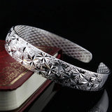 European Style S999 Silver Cuff Bangle - Wedding Gift