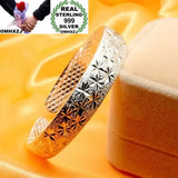 European Style S999 Silver Cuff Bangle - Wedding Gift