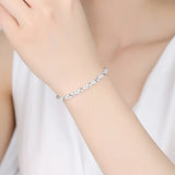 European Woman Girl Party Wedding Gift Silver OX 999 Sterling Silver Bracelet