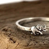 European Woman Girl Silver Elephant Taiyin Ring RR345