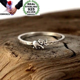 European Woman Girl Silver Elephant Taiyin Ring RR345