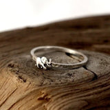 European Woman Girl Silver Elephant Taiyin Ring RR345