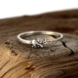 European Woman Girl Silver Elephant Taiyin Ring RR345