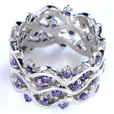 Silver Purple Wave Amethyst 925 Sterling Silver Ring RR16