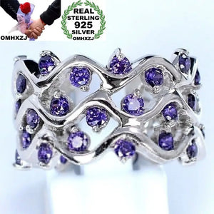 Silver Purple Wave Amethyst 925 Sterling Silver Ring RR16
