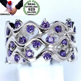 Silver Purple Wave Amethyst 925 Sterling Silver Ring RR16