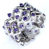 Silver Purple Wave Amethyst 925 Sterling Silver Ring RR16