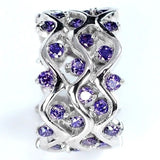 Silver Purple Wave Amethyst 925 Sterling Silver Ring RR16