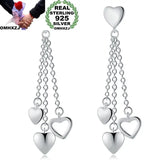 Silver Tassel Heart 925 Sterling Silver Stud Earrings