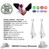Silver Tassel Heart 925 Sterling Silver Stud Earrings
