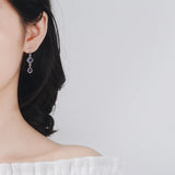 OMHXZJ Vintage Lapis S925 Silver Drop Earrings