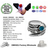 Vintage Turquoise Wing Silver Ring - RR832