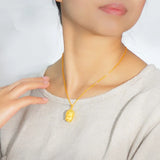 European Woman Man Party Wedding Gift Buddha 24KT Yellow Necklace Pendant Charm