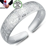 European Wedding Gift Fortune S999 Silver Cuff Bangle