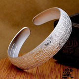 European Wedding Gift Fortune S999 Silver Cuff Bangle