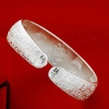 European Wedding Gift Fortune S999 Silver Cuff Bangle