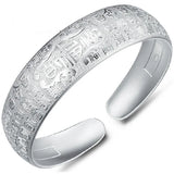 European Wedding Gift Fortune S999 Silver Cuff Bangle