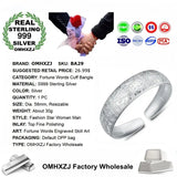 European Wedding Gift Fortune S999 Silver Cuff Bangle