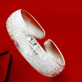 European Wedding Gift Fortune S999 Silver Cuff Bangle