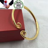 European Party Wedding Love Cursing Open S925 Sterling Silver Cuff Bangle