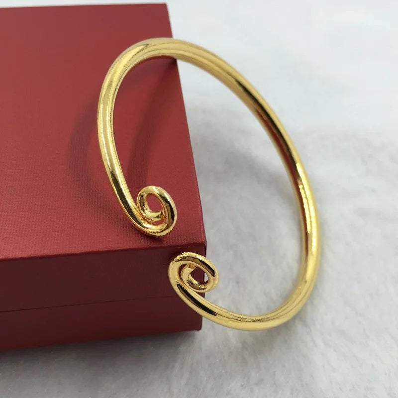 European Party Wedding Love Cursing Open S925 Sterling Silver Cuff Bangle