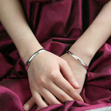 European Woman Man Party Wedding Gift S999 Sterling Silver Cuff Bangle