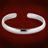 European Woman Man Party Wedding Gift S999 Sterling Silver Cuff Bangle