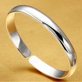 European Woman Man Party Wedding Gift S999 Sterling Silver Cuff Bangle