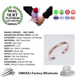 OMHXZJ Rose Cuff Bangle BA85 Magnetic 18KT European Wedding Gift 
