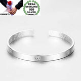 OMHXZJ S999 Silver Cuff Bangle BA48