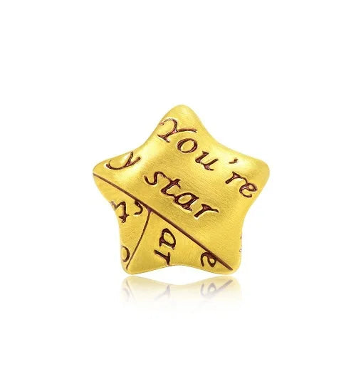 European Star 24KT Yellow Necklace Pendant Gift