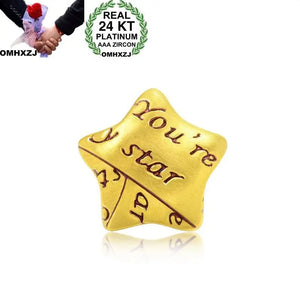 European Star 24KT Yellow Necklace Pendant Gift