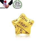European Star 24KT Yellow Necklace Pendant Gift