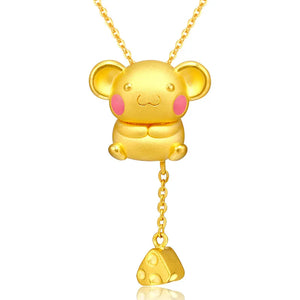 European Zodiac Sign 24KT Yellow Necklace Pendant