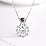 European Woman Ferris Wheel LOVE Zircon Pendant Necklace