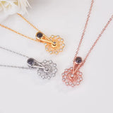 European Woman Ferris Wheel LOVE Zircon Pendant Necklace