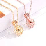 European Woman Ferris Wheel LOVE Zircon Pendant Necklace